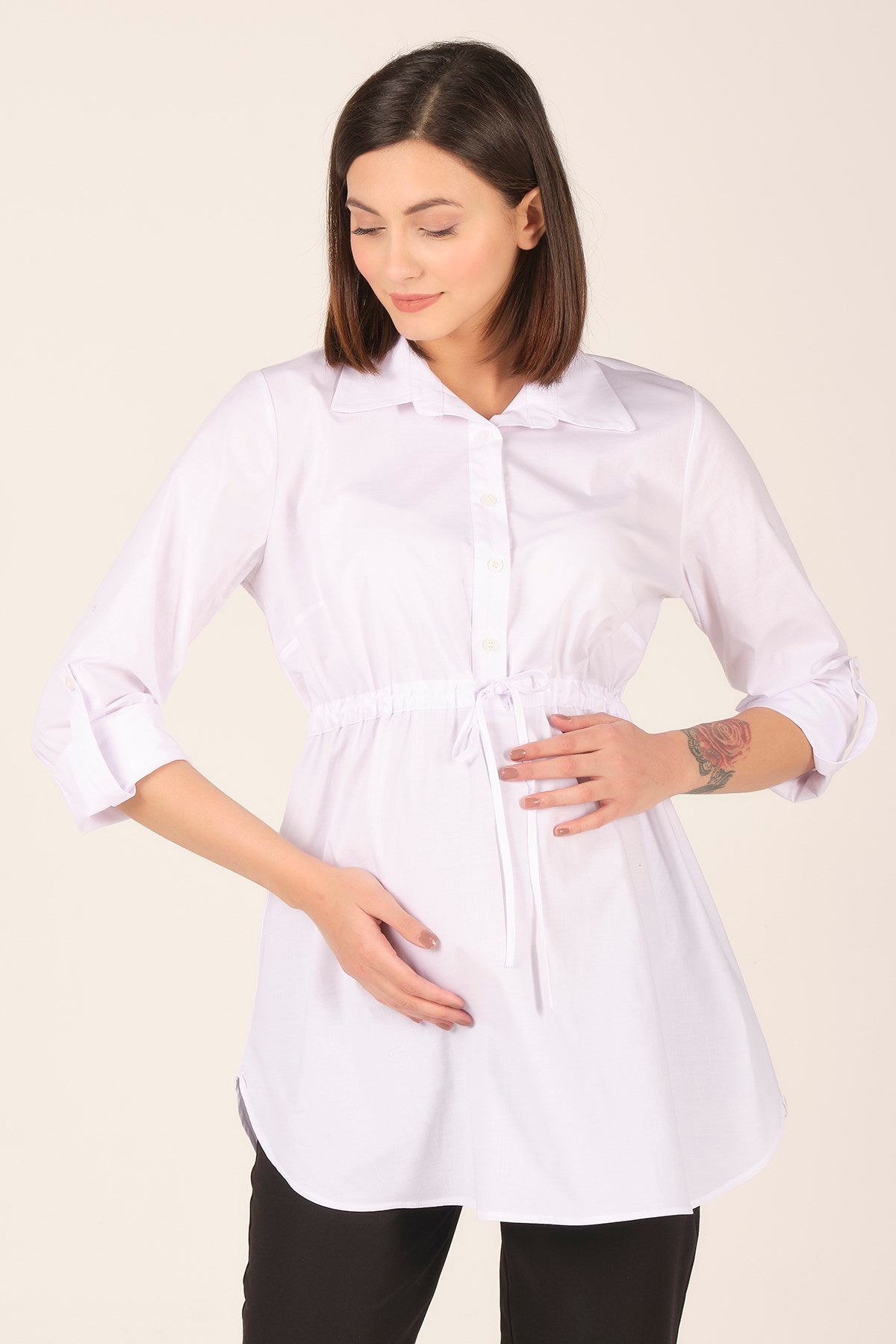Busa Maternity Waist Elastic Shirt