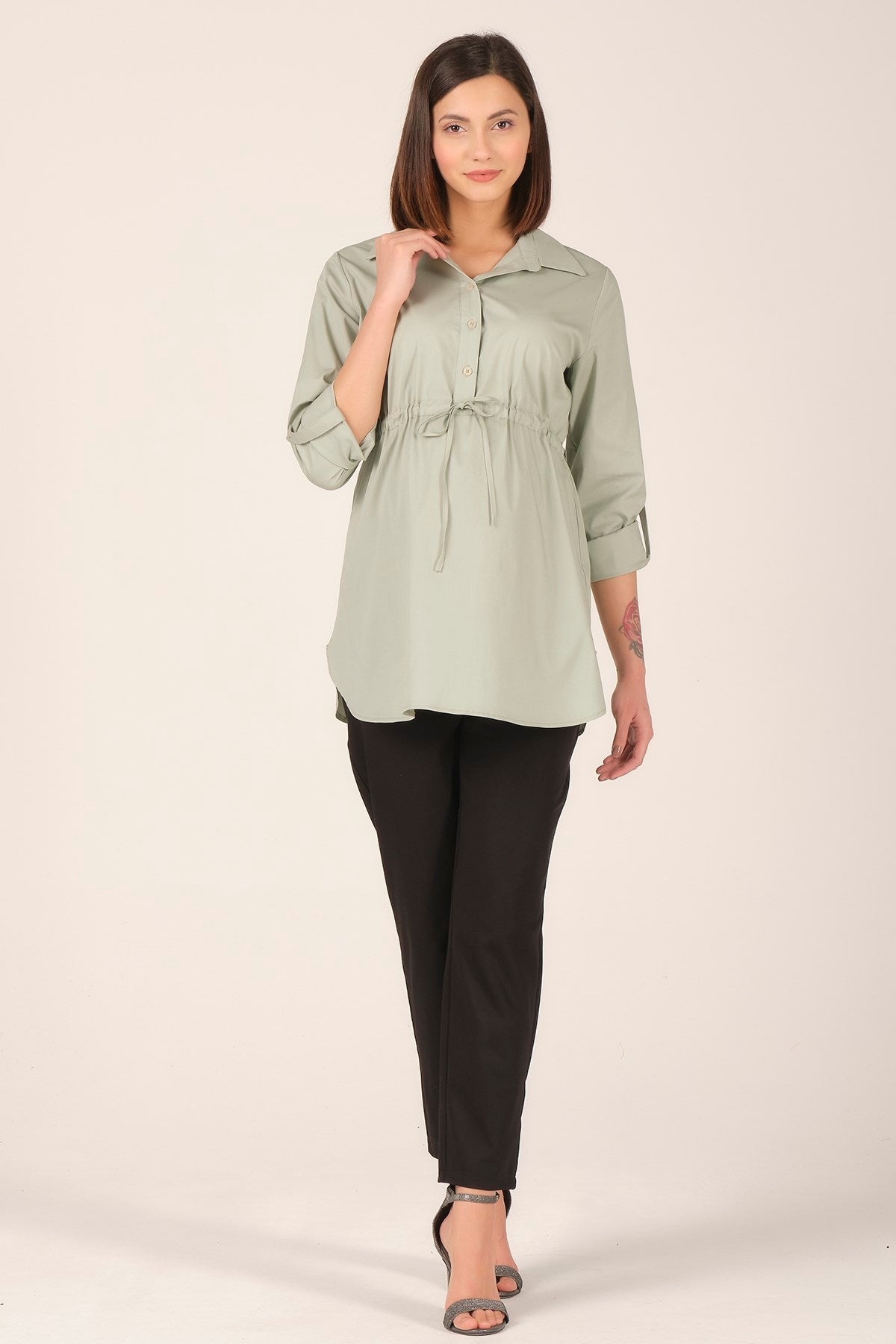 Busa Maternity Waist Elastic Shirt