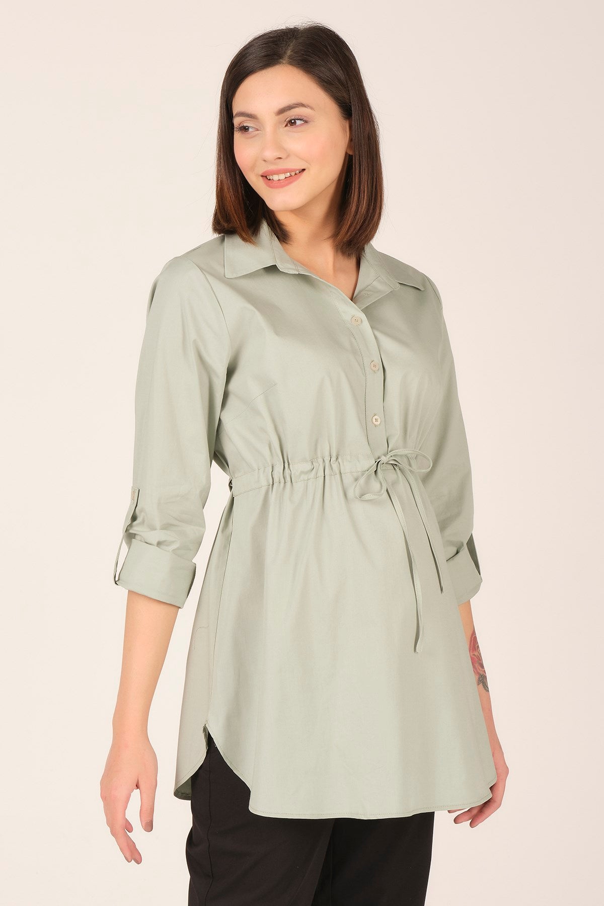 Busa Maternity Waist Elastic Shirt