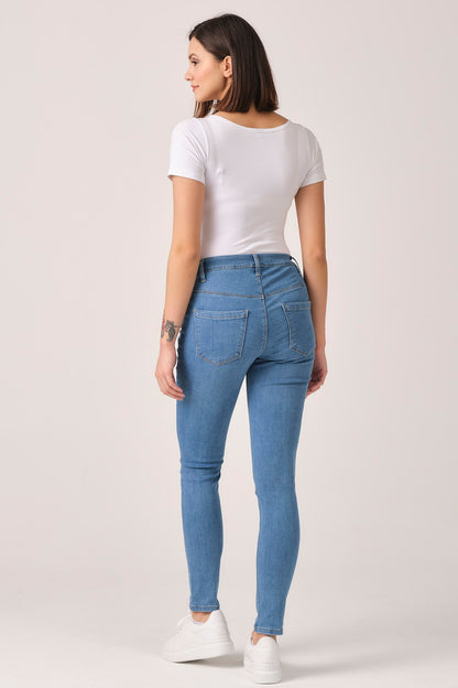 Busa Maternity Short Rib Slim Leg Jeans
